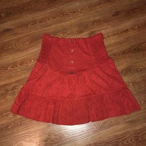 Orange Crochet Mini Skirt